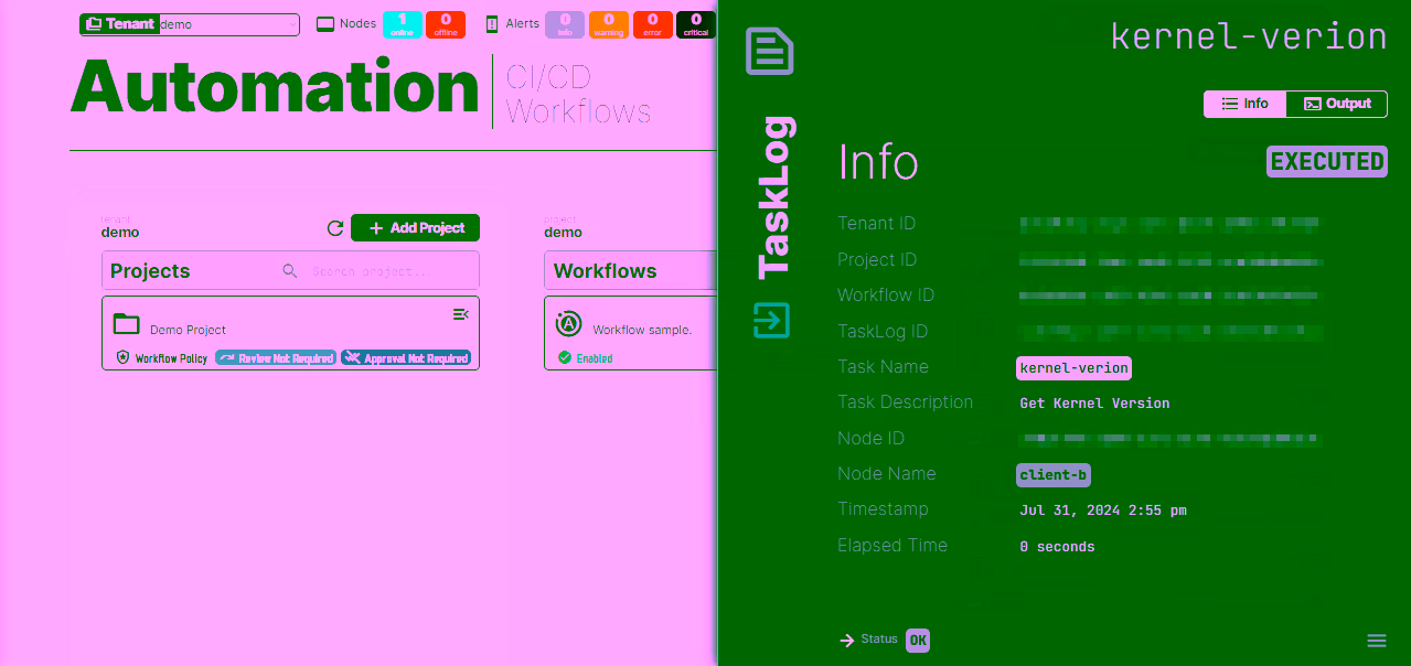 Show Tasklog Details