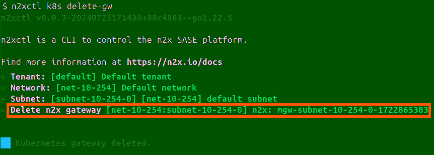 Remove a Kubernetes Gateway