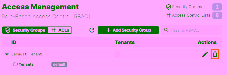 Delete Security Group