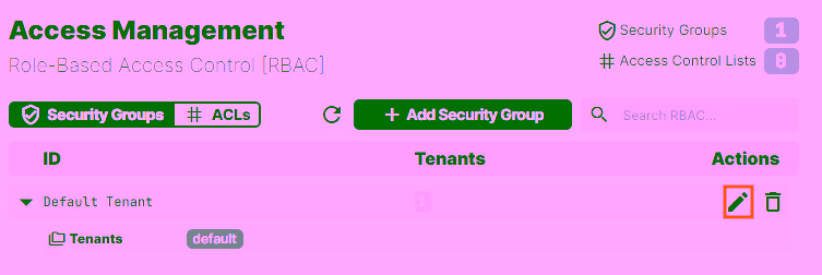 Edit Security Group