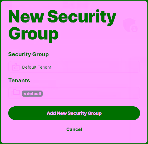 Add New Security Group