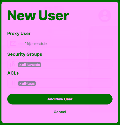 Add Proxy User