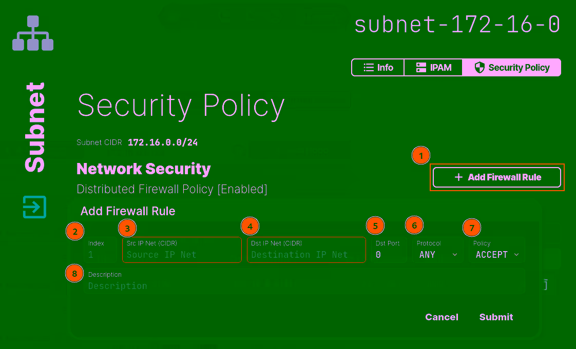 Add Firewall Rule form.