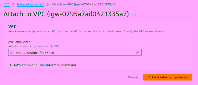Attach Internet Gateway to VPC