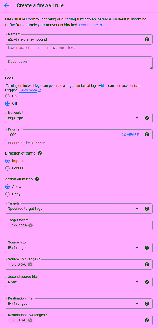 Create Sample Firewall Rule
