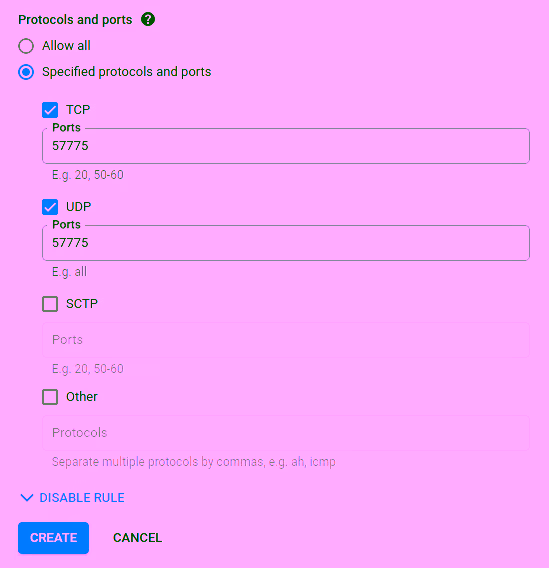 Create Sample Firewall Rule