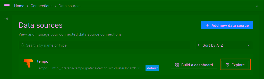 Explore Tempo Datasource