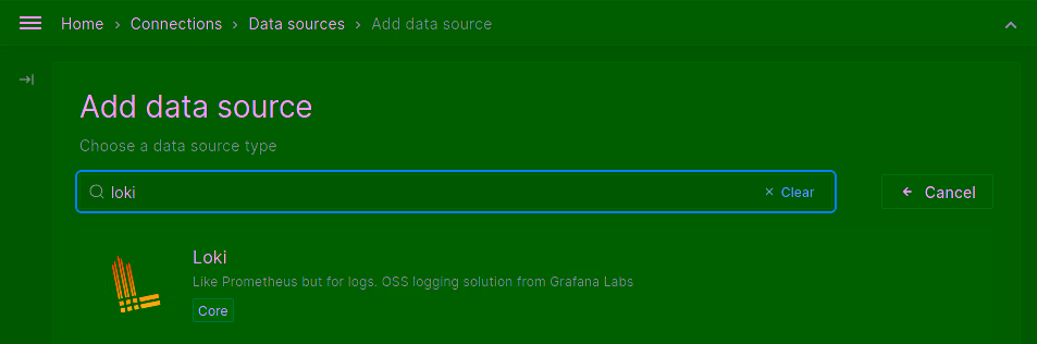 Add Loki DataSource