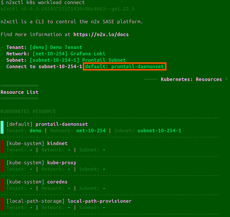 Promtail Workload Connected