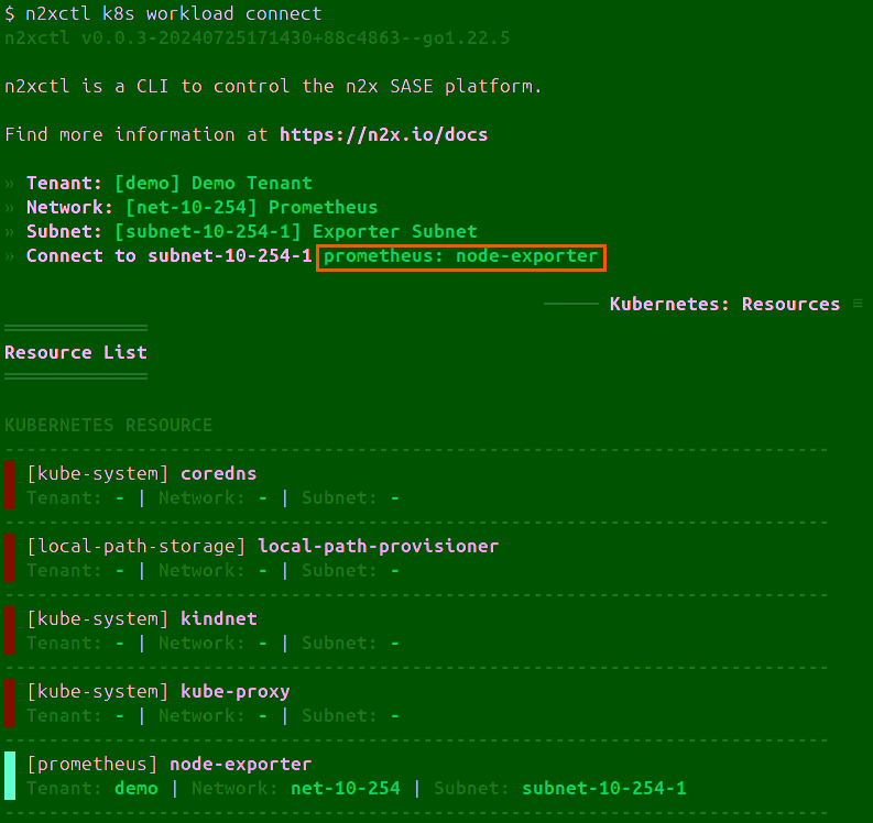 Node-Exporter Workload Connected