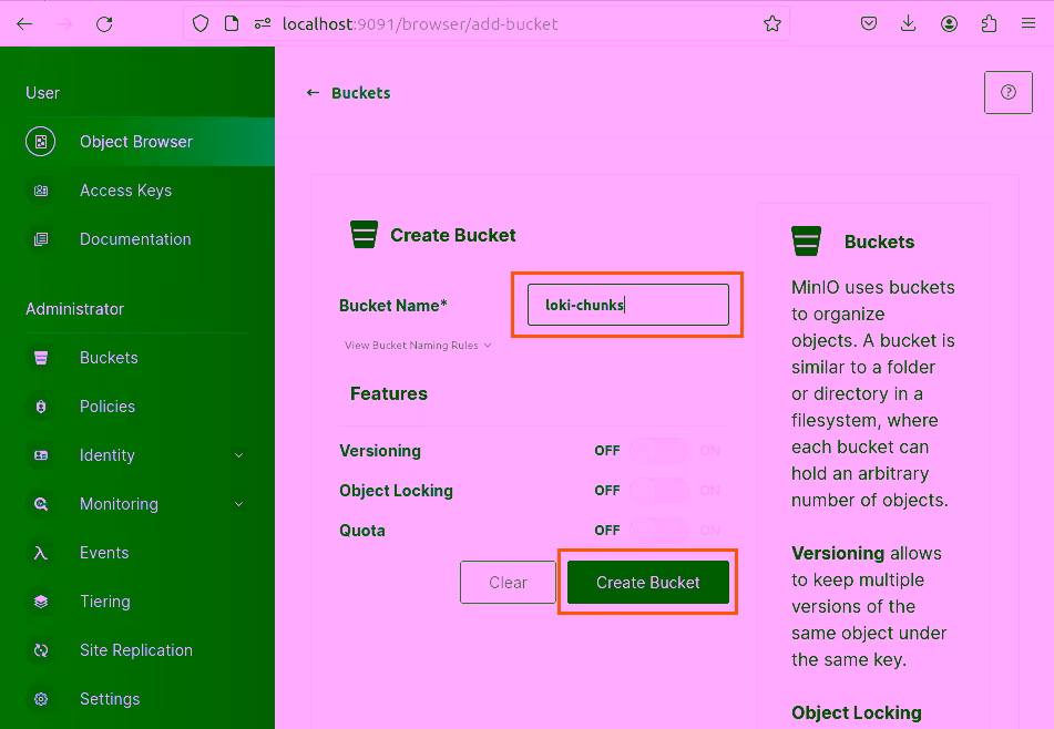 Create Bucket - Step 2