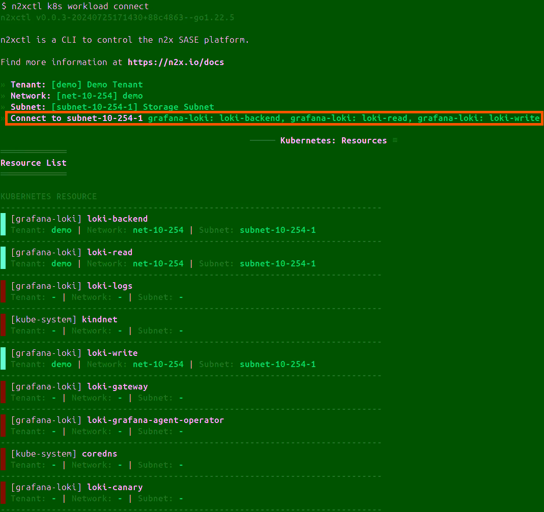 Loki Workloads Connected